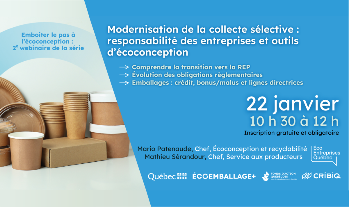 Webinaire : Modernisation de la collecte sélective : responsabilité des entreprises et outils d’écoconception