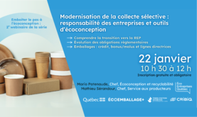 Webinaire : Modernisation de la collecte sélective : responsabilité des entreprises et outils d’écoconception