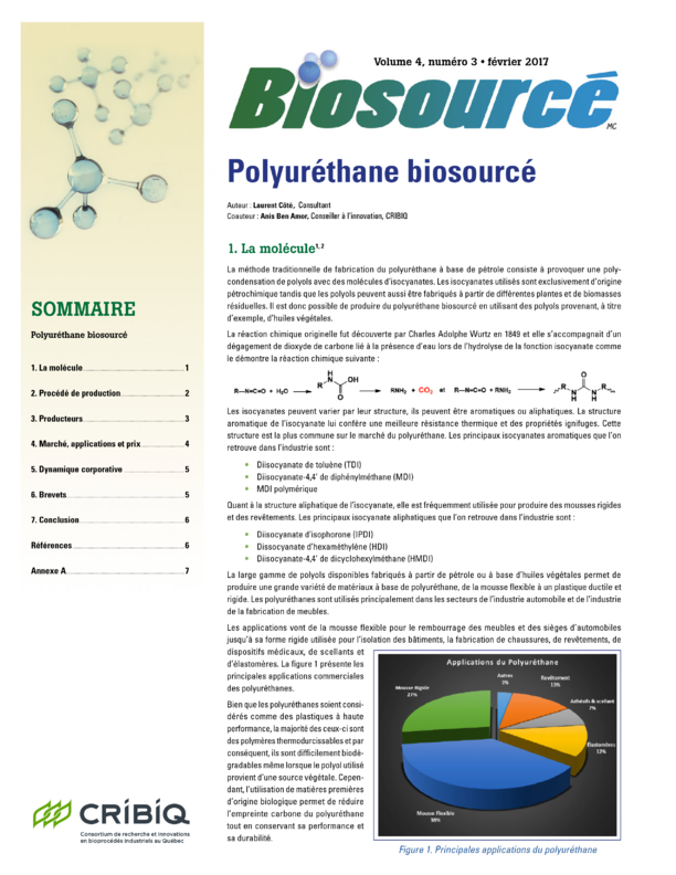 Biosourcé - Volume 4, numéro 3 - Février 2017 - Polyuréthane biosourcé